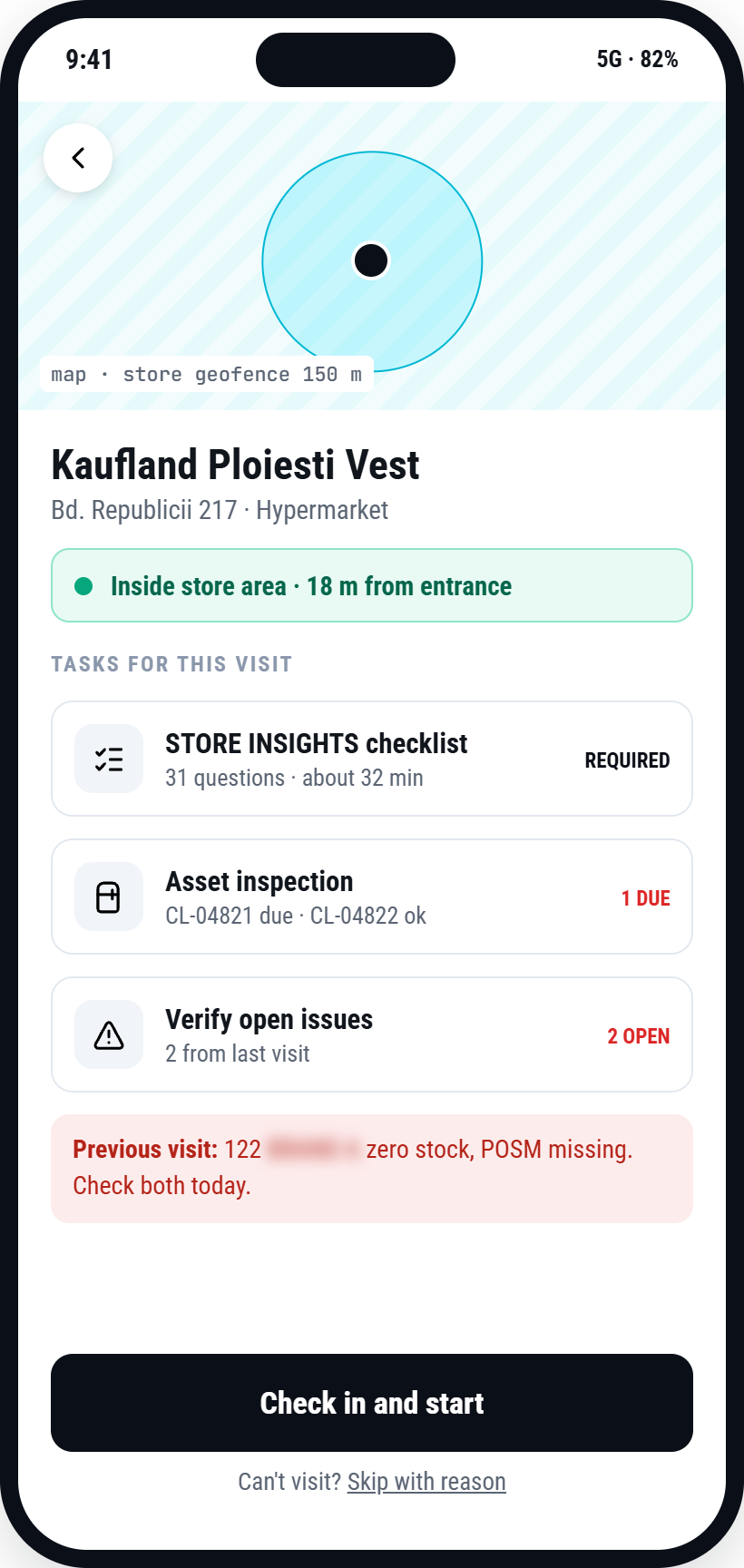 Visit check-in