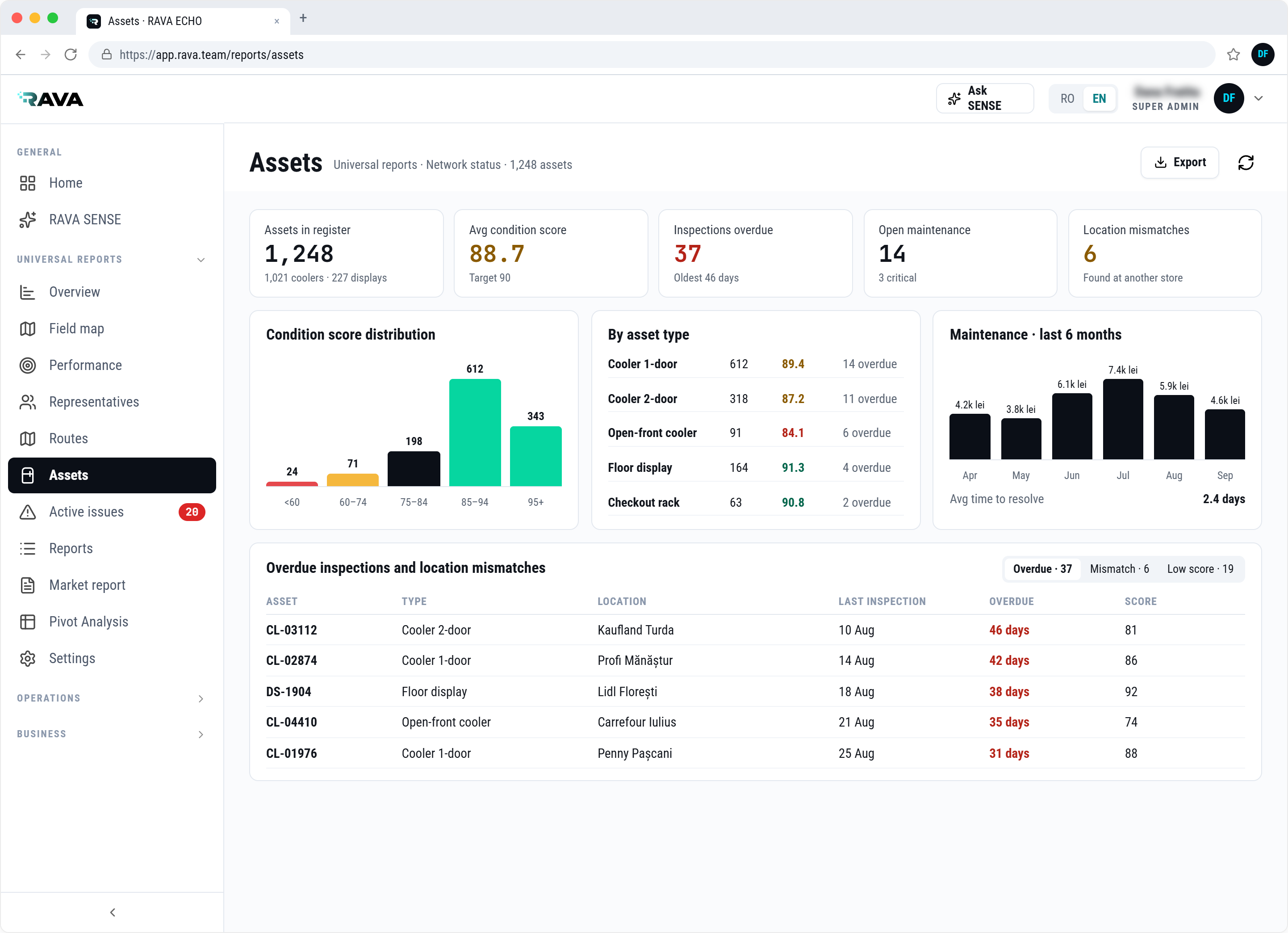 Assets report