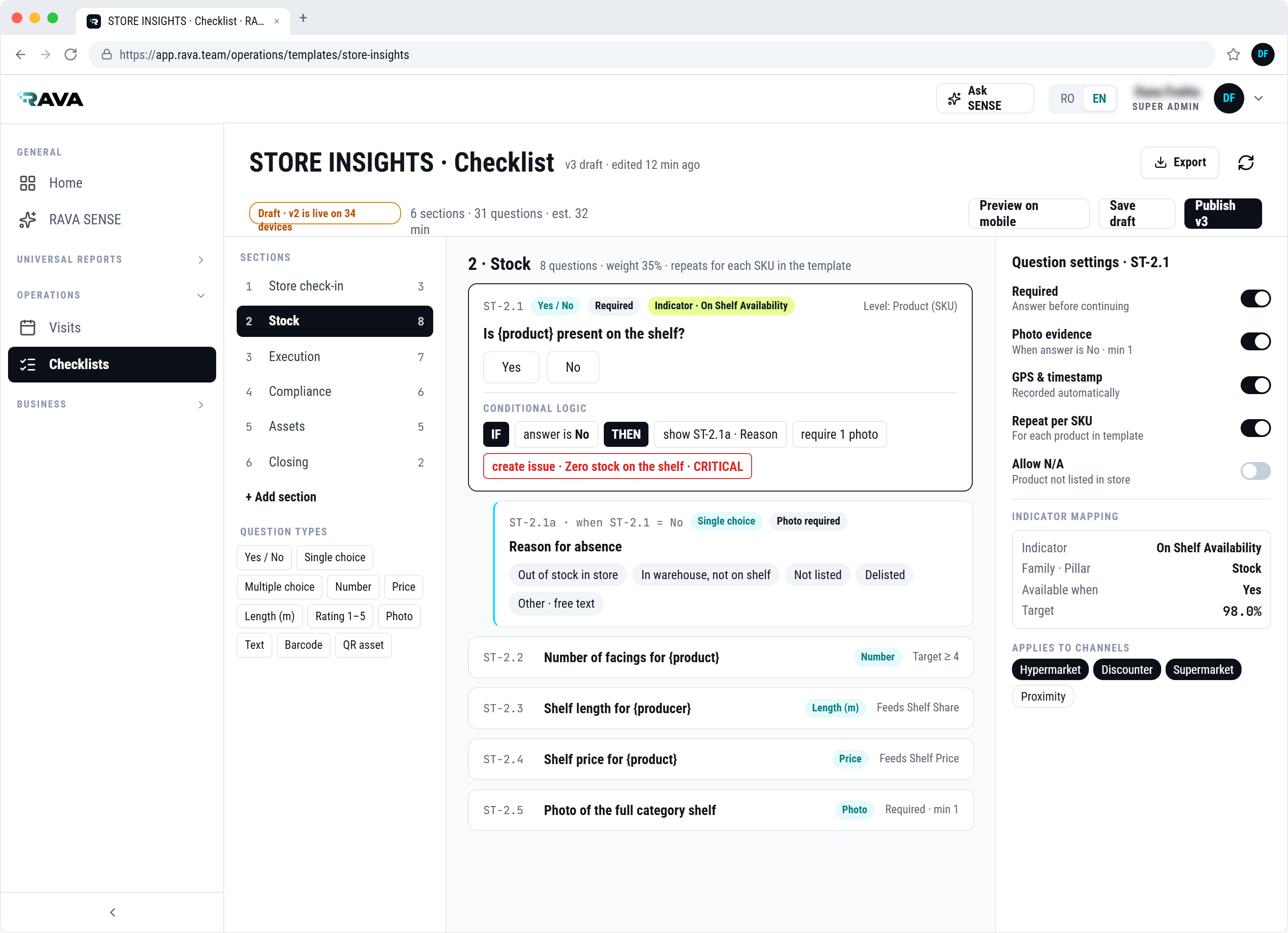 ECHO checklist builder